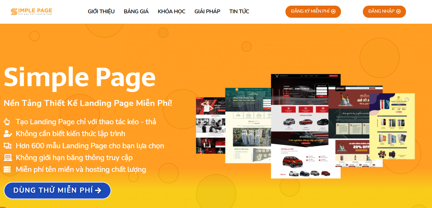 đặt link trên tiktok bằng simple page